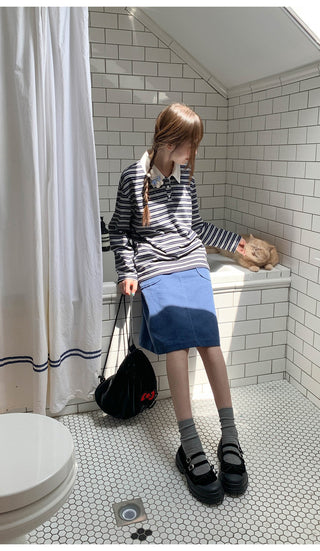 pocket corduroy skirt