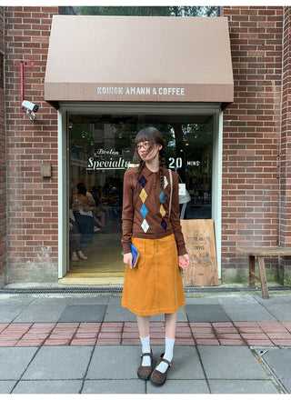 pocket corduroy skirt