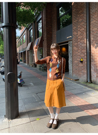 pocket corduroy skirt