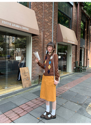 pocket corduroy skirt