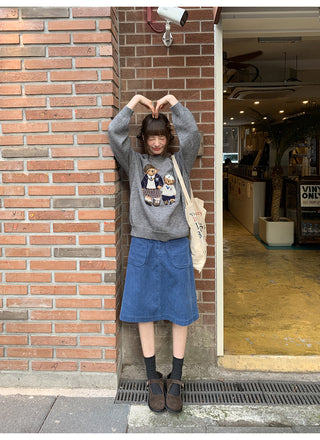 pocket corduroy skirt