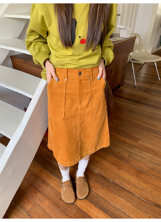 pocket corduroy skirt