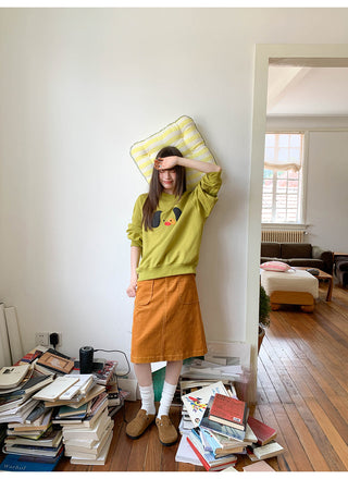 pocket corduroy skirt