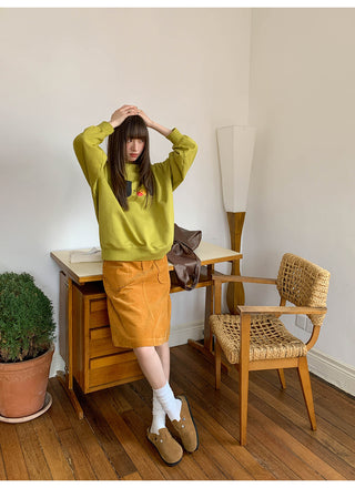 pocket corduroy skirt