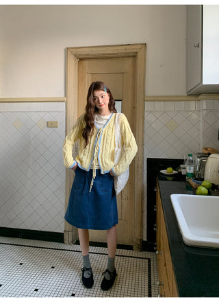 pocket corduroy skirt