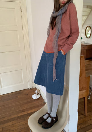pocket corduroy skirt