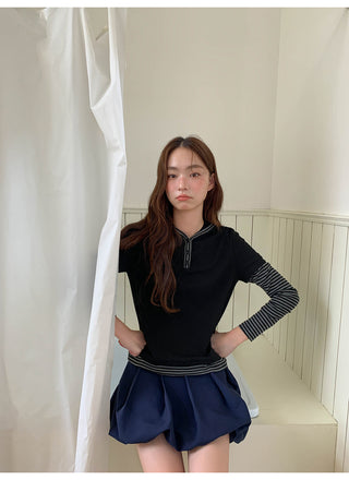 pleated bud skirt