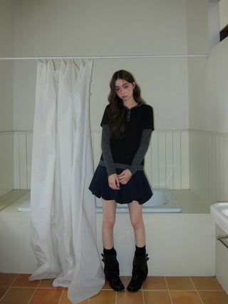 pleated bud skirt
