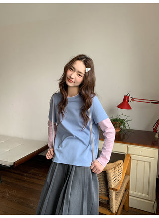 gradient pleated skirt