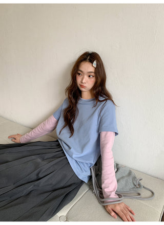 gradient pleated skirt