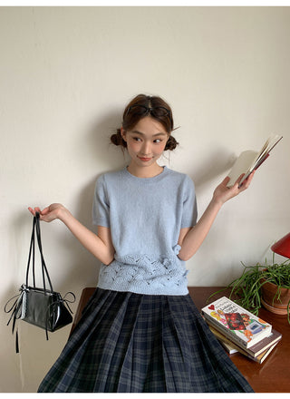 gradient pleated skirt