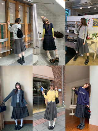 gradient pleated skirt