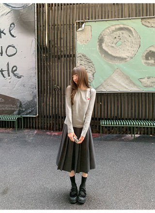 gradient pleated skirt