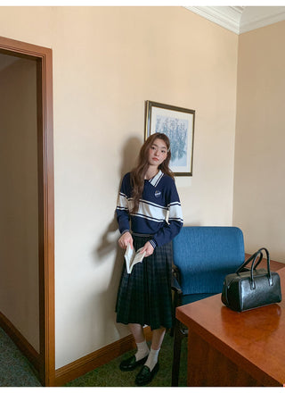gradient pleated skirt