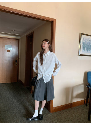gradient pleated skirt