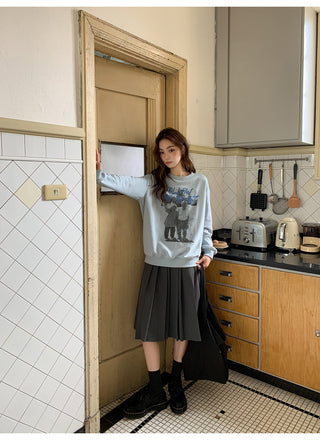 gradient pleated skirt
