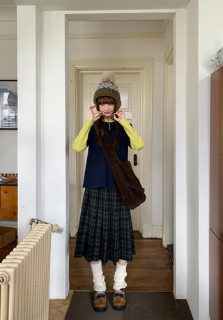 gradient pleated skirt