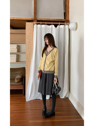 drawstring pleated skirt