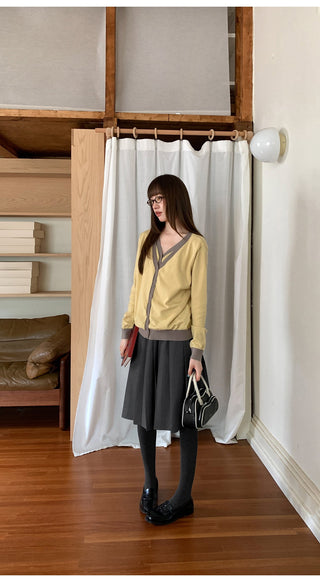drawstring pleated skirt