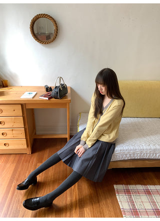 drawstring pleated skirt