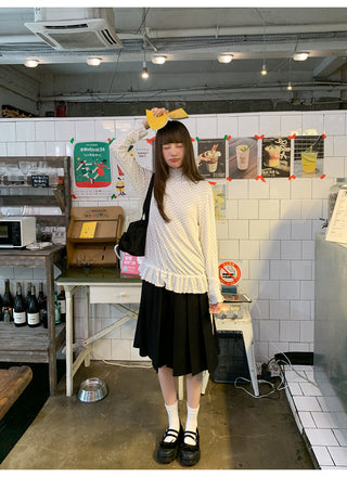 drawstring pleated skirt