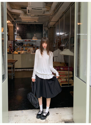 drawstring pleated skirt