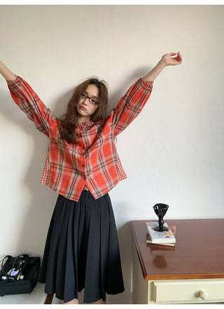 drawstring pleated skirt
