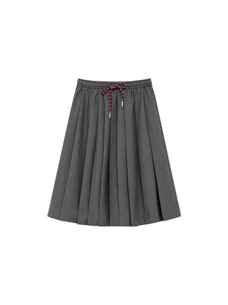 drawstring pleated skirt