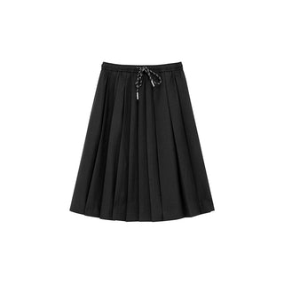 drawstring pleated skirt