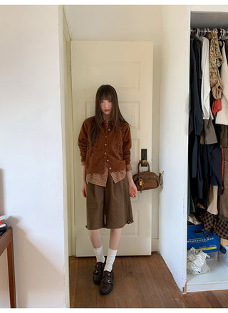 plaid brushed pants