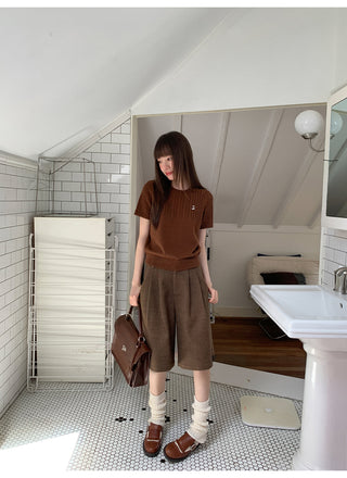 plaid brushed pants