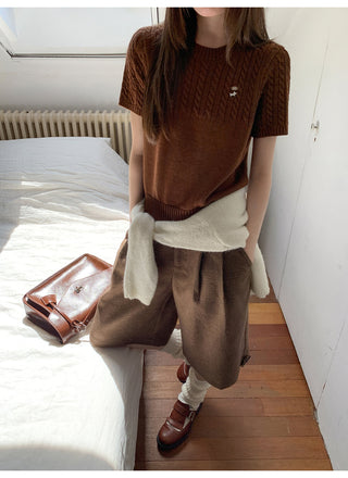 plaid brushed pants