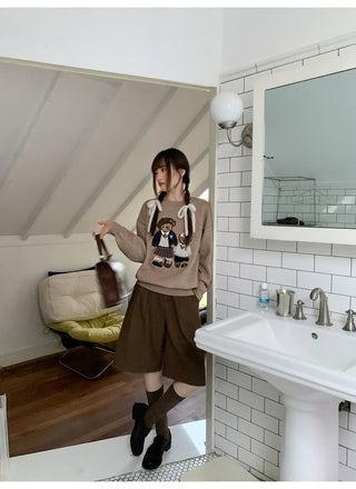 plaid brushed pants