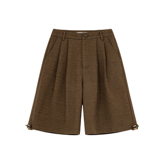plaid brushed pants