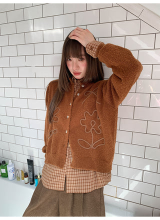 plaid brushed pants
