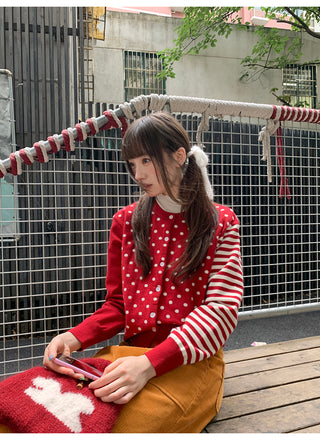 polka dot cardigan