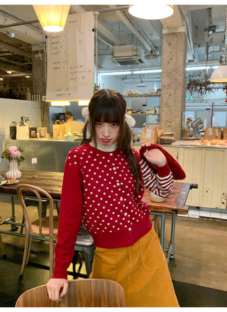 polka dot cardigan