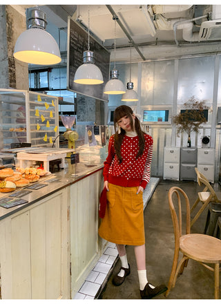 polka dot cardigan
