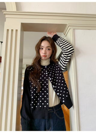 polka dot cardigan