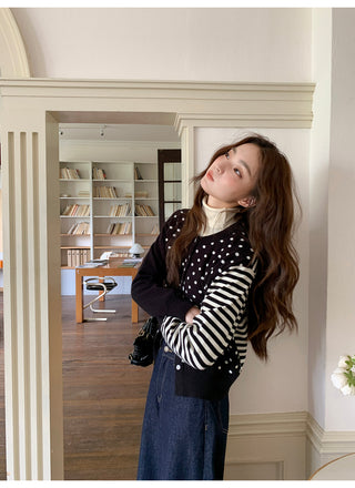 polka dot cardigan