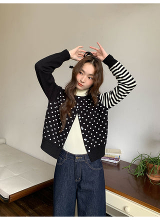 polka dot cardigan