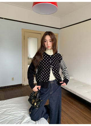 polka dot cardigan