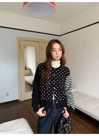 polka dot cardigan