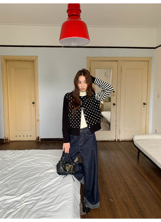 polka dot cardigan