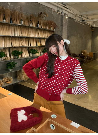 polka dot cardigan