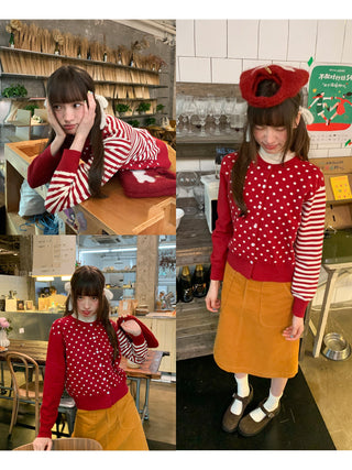 polka dot cardigan
