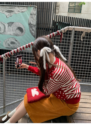 polka dot cardigan
