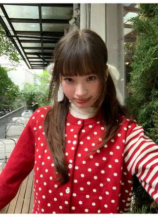 polka dot cardigan