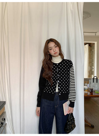 polka dot cardigan