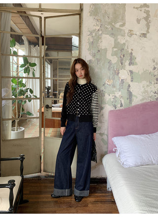 polka dot cardigan